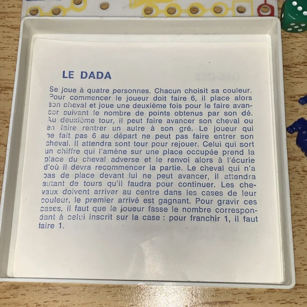 French Jeu De Petits Chevaux  Le Dada Small Horses Cross‎ & Circle Game Gee-Gee